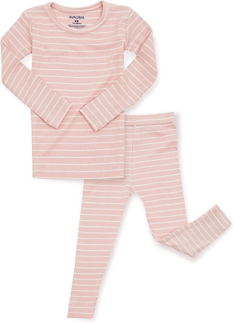 AVAUMA Stripe Pattern Baby Boys Girls Pajama Set Kids Toddler Snug fit Ribbed Sleepwear pjs for Dail | Amazon (US)