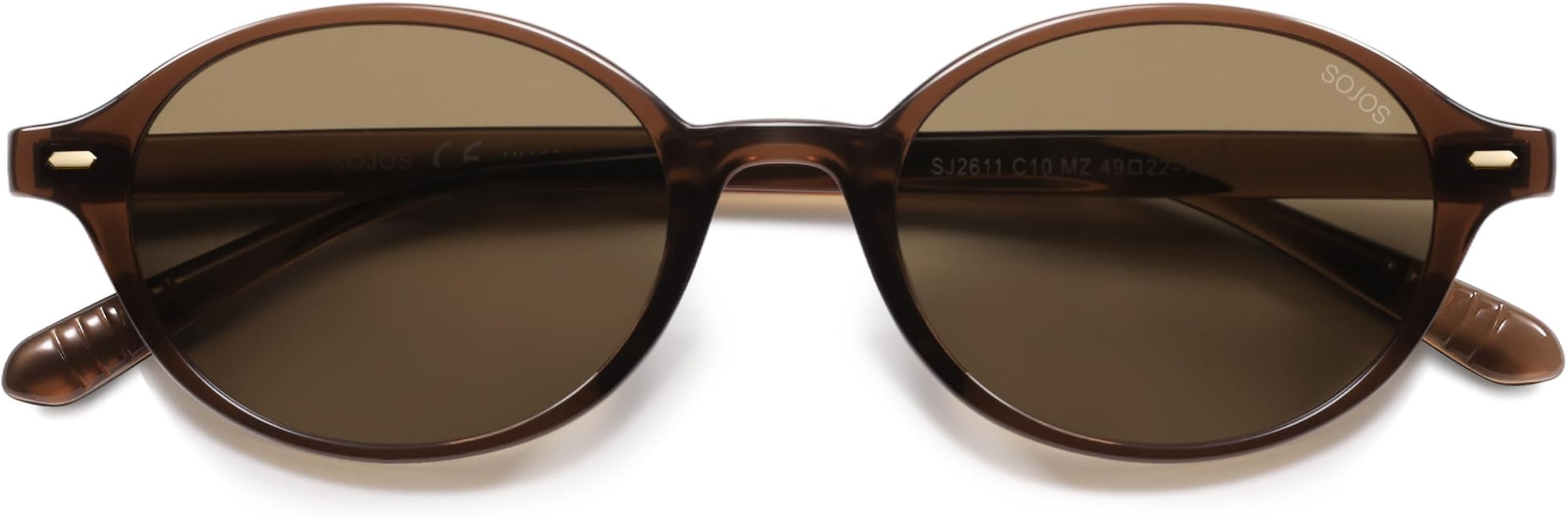 SOJOS Small Retro Oval Polarized Sunglasses Womens Mens SJ2611 | Amazon (US)