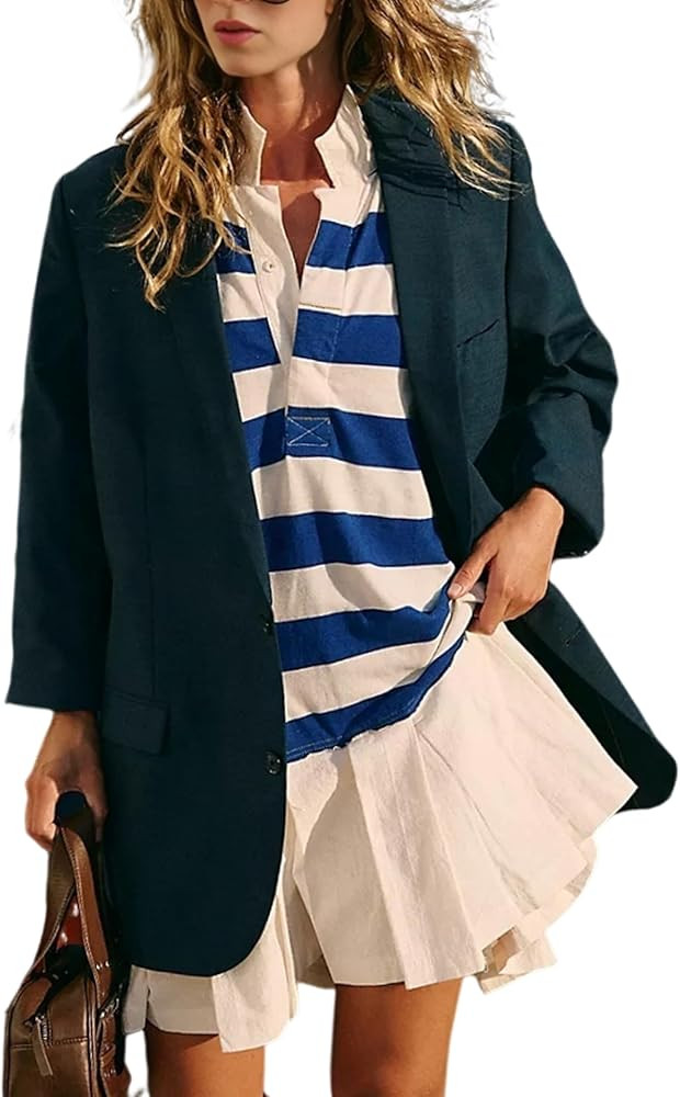 Womens Striped Shirt Dress Short Sleeve Pleated Color Block Sweatshirt Lapel Button Down Mini Dre... | Amazon (US)