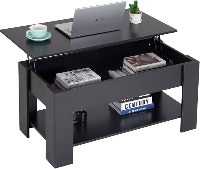 FDW Lift Top Coffee Table with Hidden Compartment and Storage Shelf Wooden Lift Tabletop for Home... | Amazon (US)
