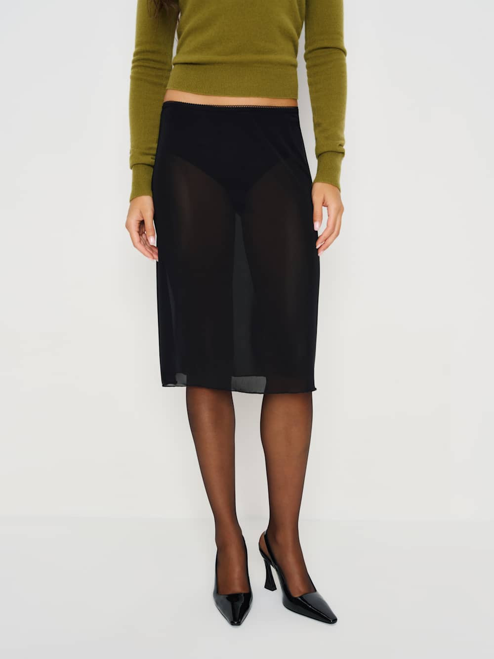 Brodie Sheer Knit Skirt | Reformation (Global)