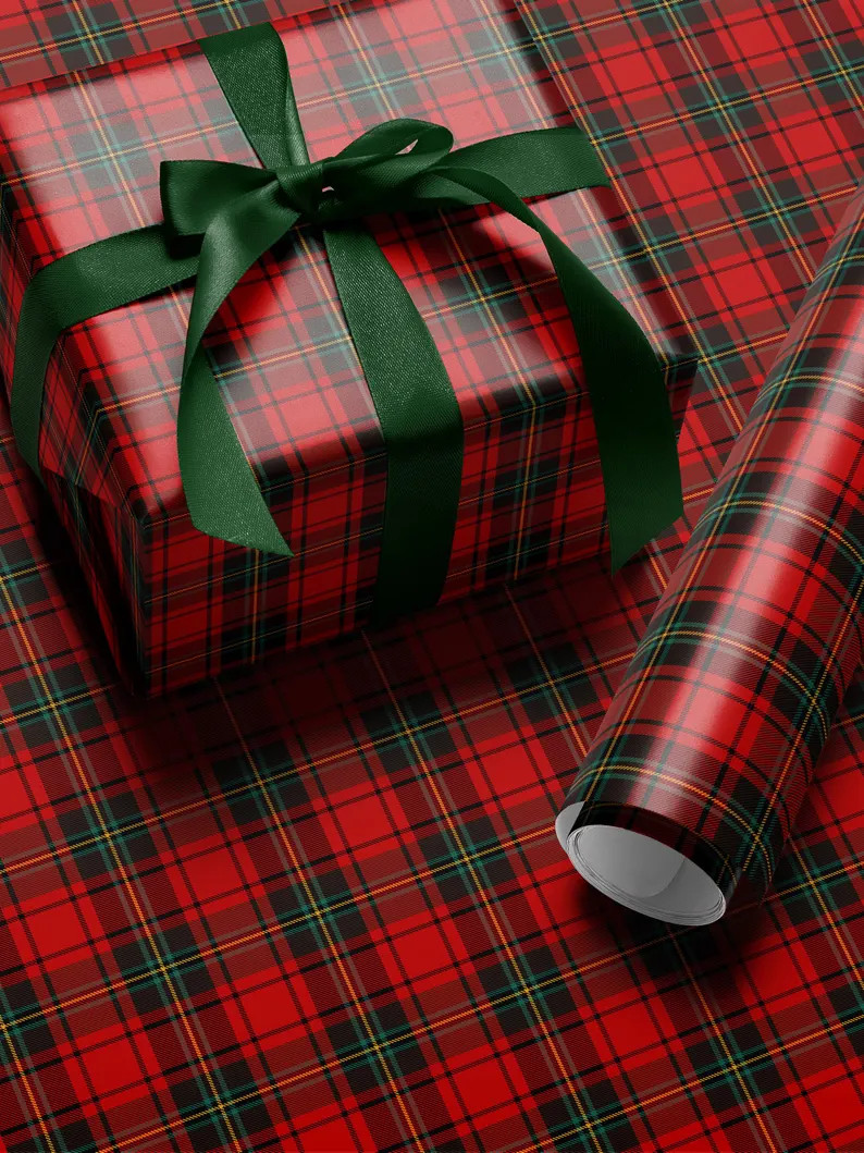 Tartan Plaid Christmas Wrapping Paper Classic Tartan Gift Wrapping Scottish Tartan Holiday Wrappi... | Etsy (US)