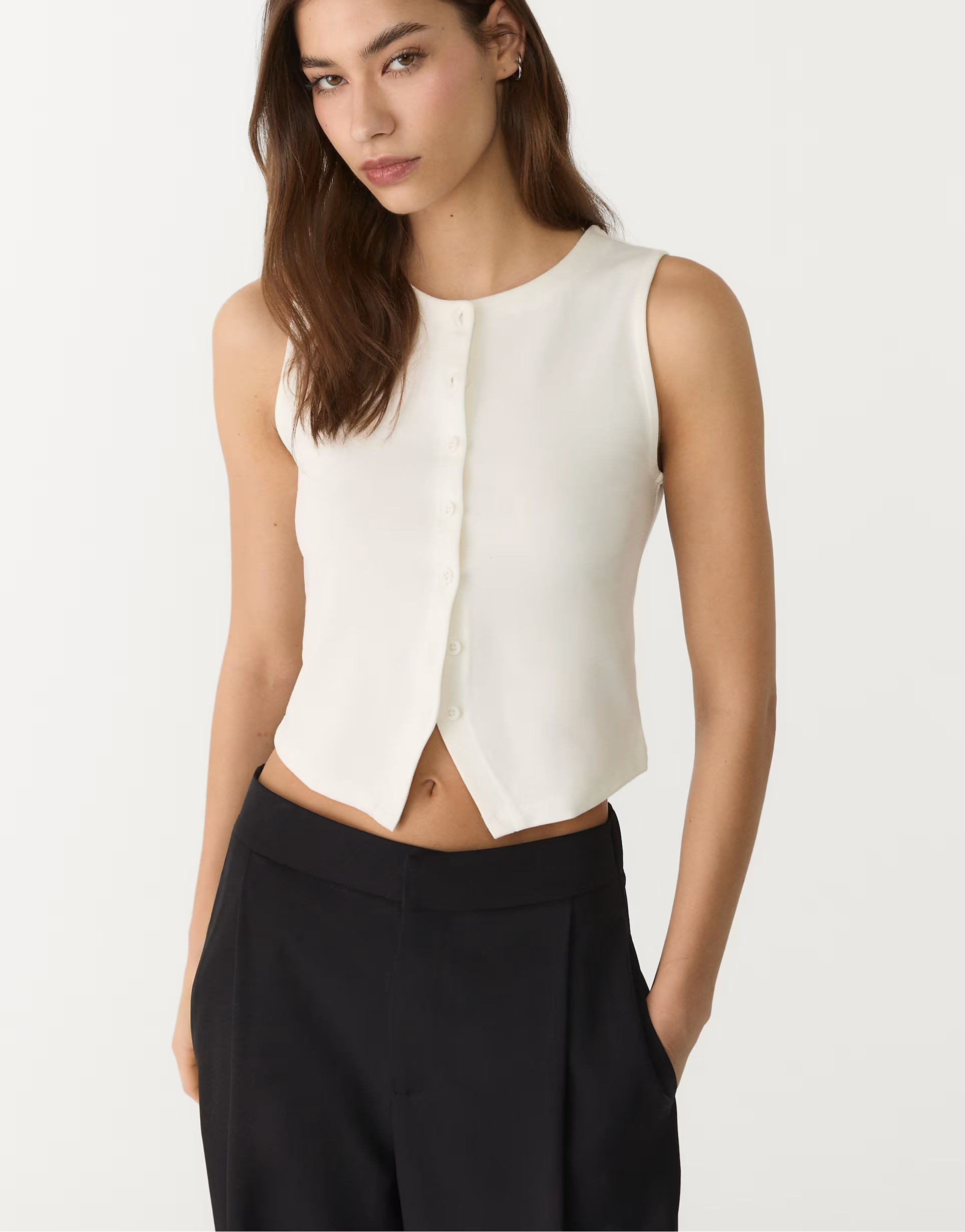 Stradivarius smart culottes with darts in black | ASOS (Global)