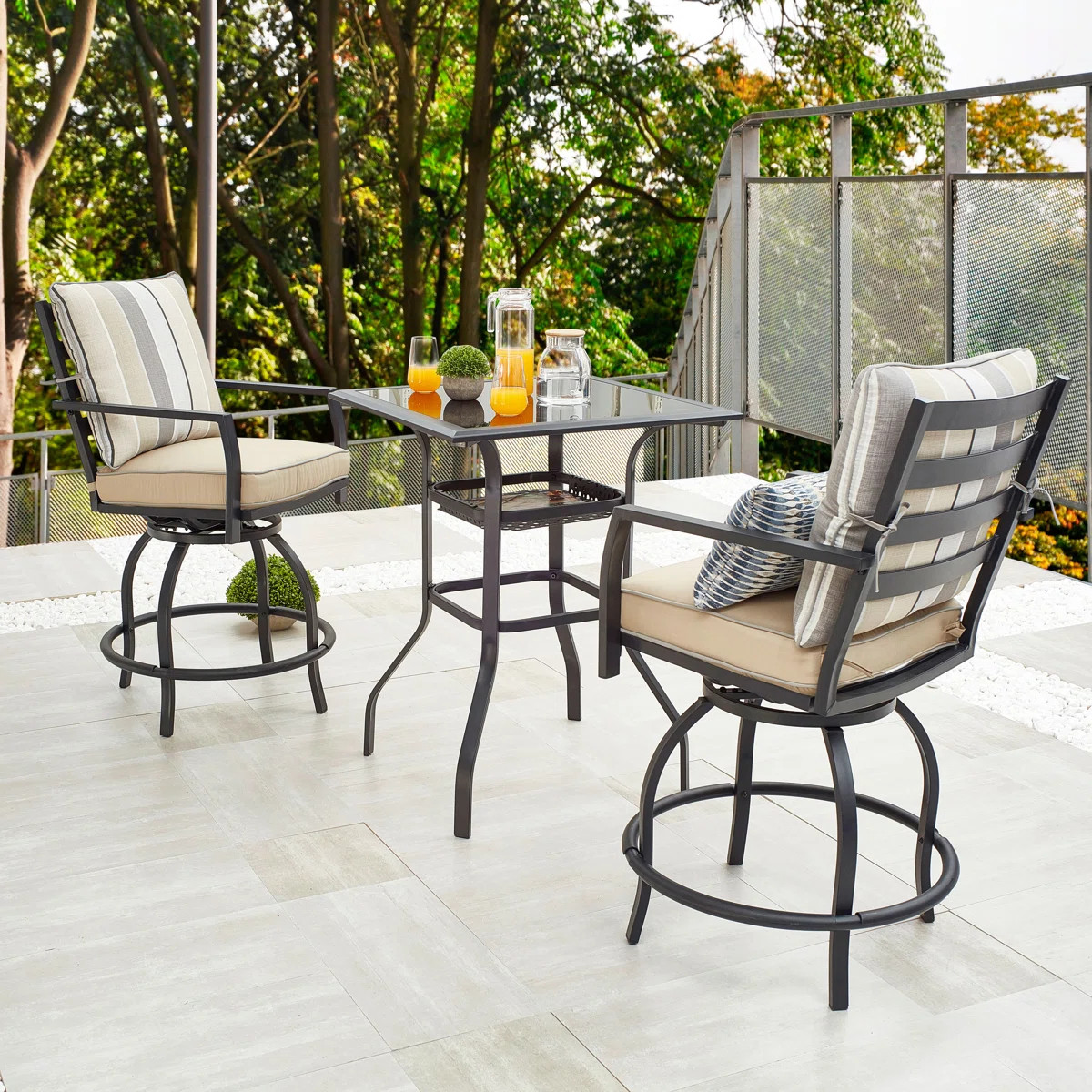 Zaina Square 2 - Person Bistro Dining Set with Cushions | Wayfair North America