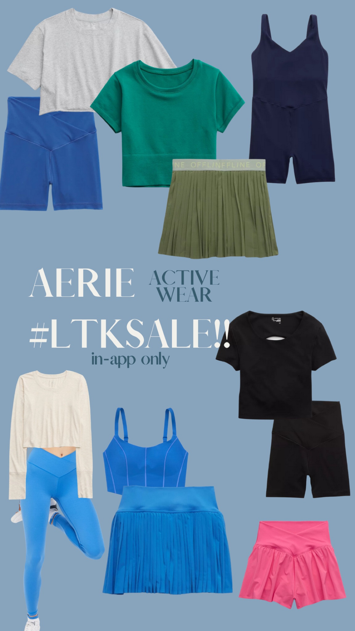 Aerie’s active wear is amazing. Their leggings are seamless and feel like butter! 
The biker shorts never ride up and the sets are adorable! 

#LTKfitness #LTKsalealert #LTKSale