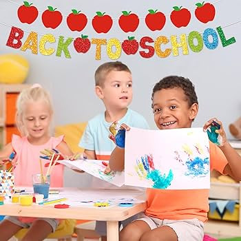 5Pcs Welcome Back to School Garland Decorations Colorful Glittery Hanging Banner 9.8ft Apples Pen... | Amazon (US)