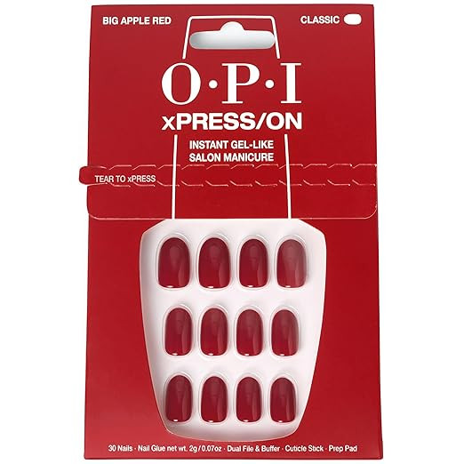 OPI xPRESS/ON Press on Nails | Short Round Solid Nail Art Press On Nails | With Nail Glue | Long ... | Amazon (US)
