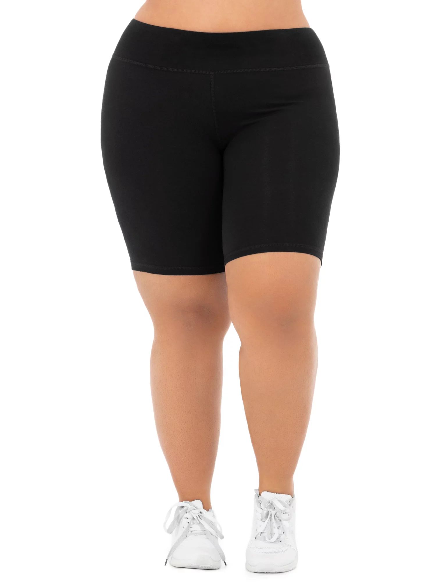 Athletic Works Women's Plus Size Cotton Blend Core Bike Short | Walmart (US)