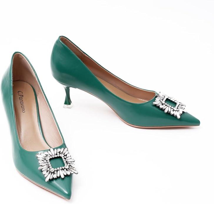 C.Paravano Women's Pumps I Pointed Toe High Heels I Closed Toe Kitten Heel I Comfortable Dress Pu... | Amazon (US)