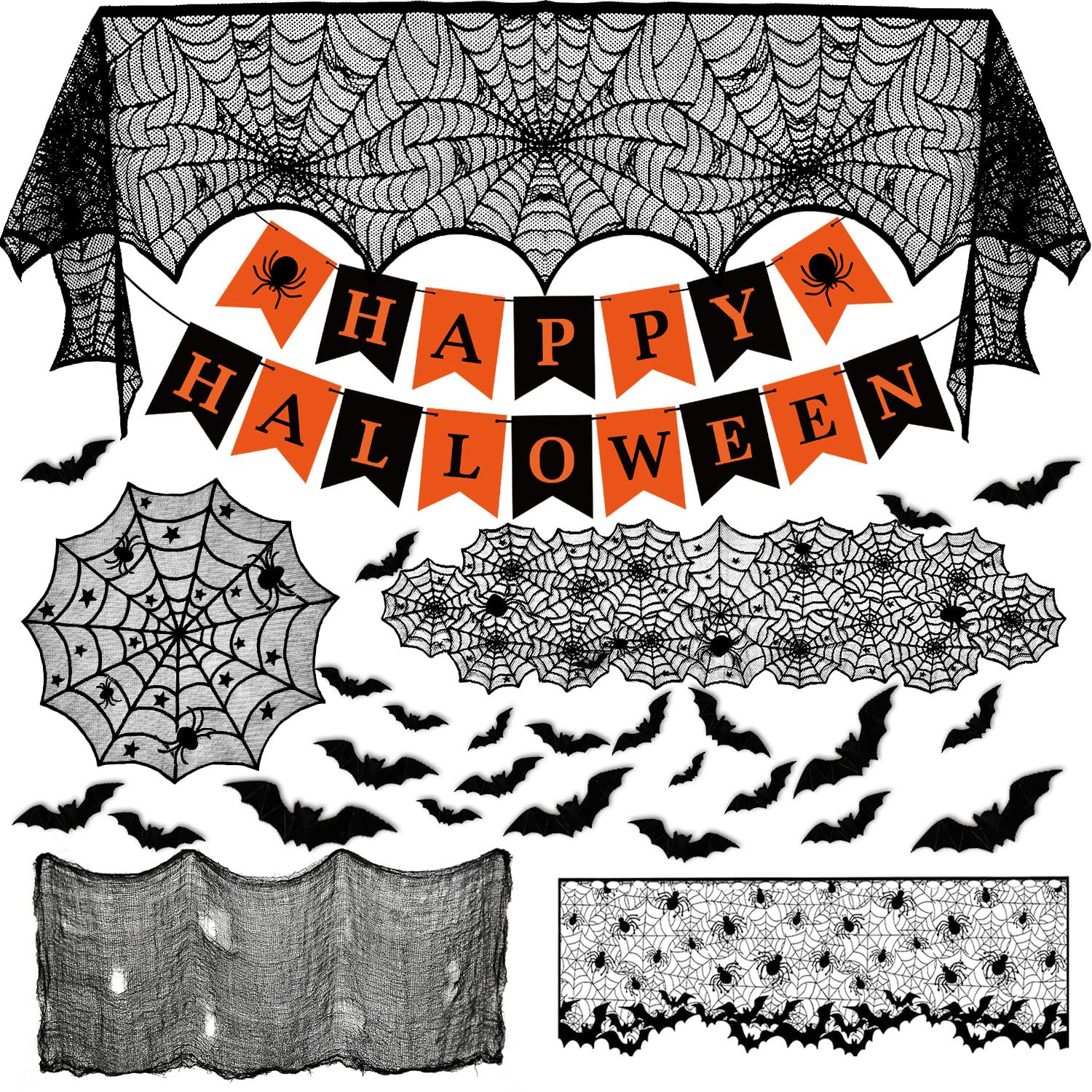 Colovis Halloween Decorations Indoor Set, 38PCS Halloween Table Decorations for Home, Mantel Scar... | Amazon (US)