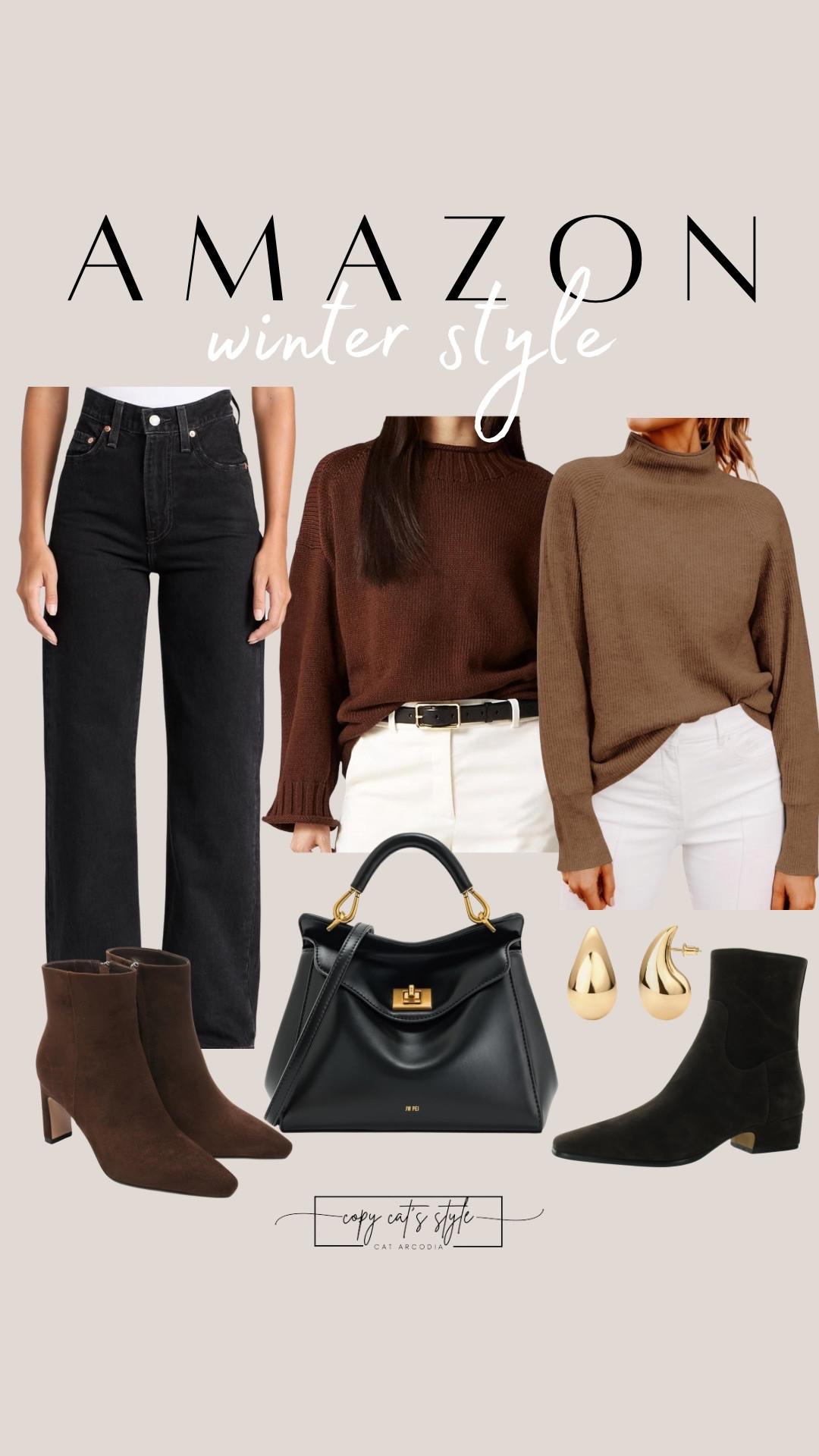 Amazon winter style. Amazon black Levi jeans, brown sweaters, bags, ankle boots, and more. 

#LTKOver40 #LTKFindsUnder100 #LTKWorkwear