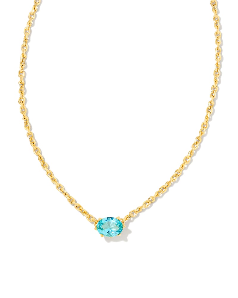 Cailin Gold Pendant Necklace in Aqua Crystal | Kendra Scott