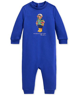 Polo Ralph Lauren Baby Fleece Polo Bear Coverall - Macy's | Macy's