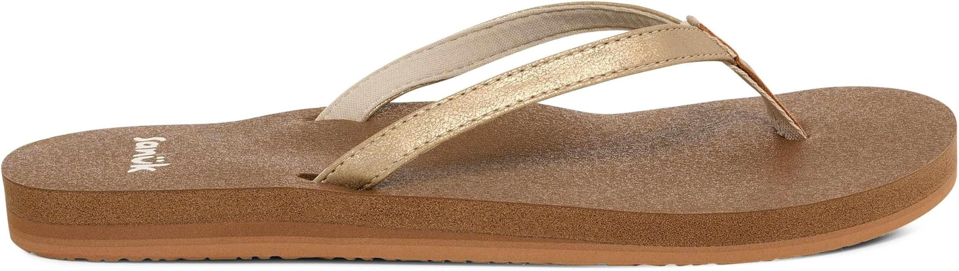 Sanuk Yoga Joy II Shimmer | Flip Flops for Women | Yoga Sandals For Women | Women's Beach Sandals... | Amazon (US)