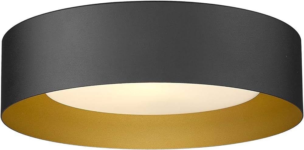 AUTELO Flush Mount Ceiling Light, 14" Frosted Glass Shade Close to Ceiling Light Fixture in Black... | Amazon (US)