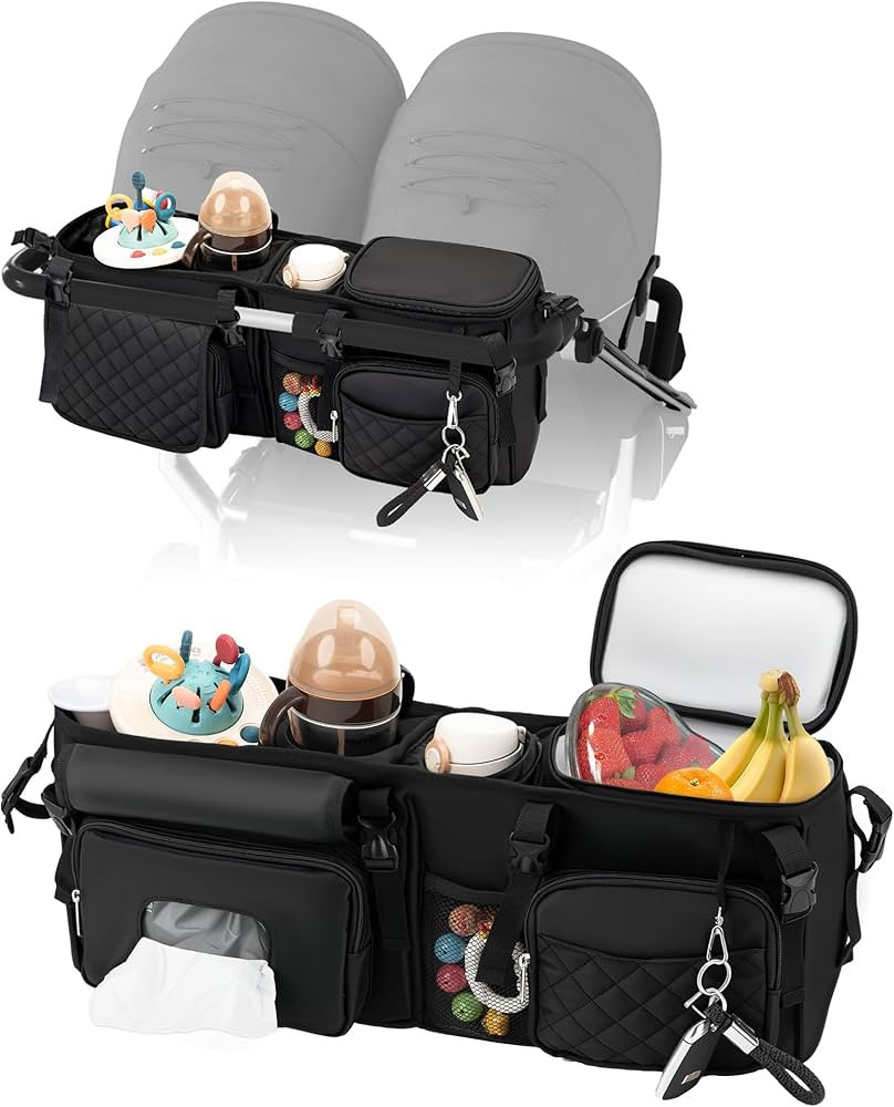 kcross Double Stroller Organizer Bag for Bob Duallie and Baby Jogger City Mini Gt2, Double Stroll... | Amazon (US)