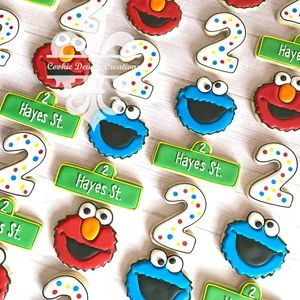 1 Dozen Sesame Street Elmo Cookie Monster Birthday Decorated | Etsy | Etsy (US)