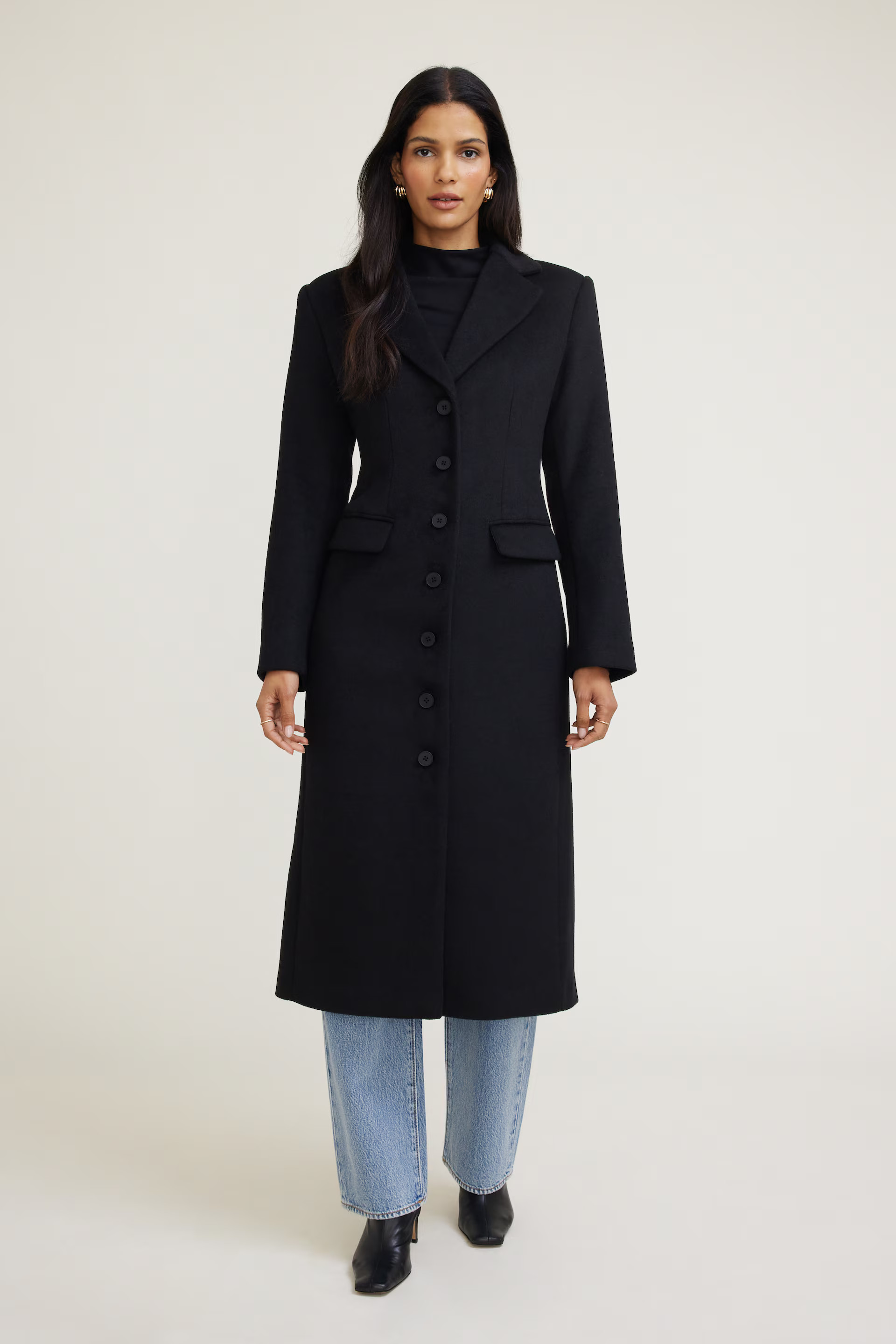 Cinched Wool Coat | Dynamite Clothing