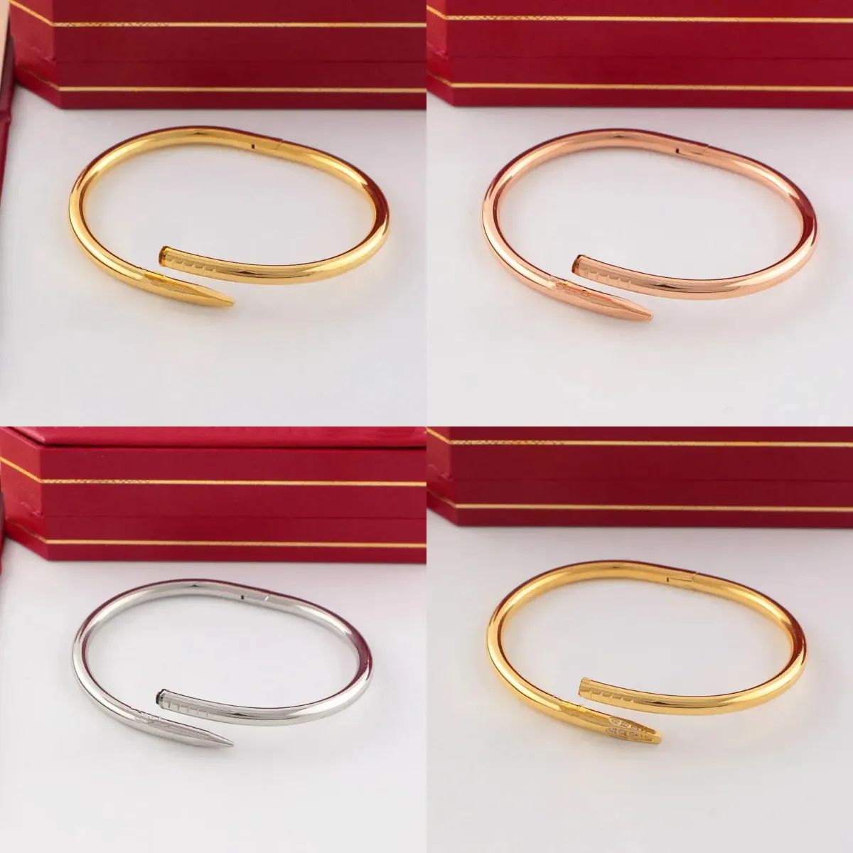 nail bracelet gold bangle designer jewelry woman rise gold silver bracelets for women mens bangle... | DHGate