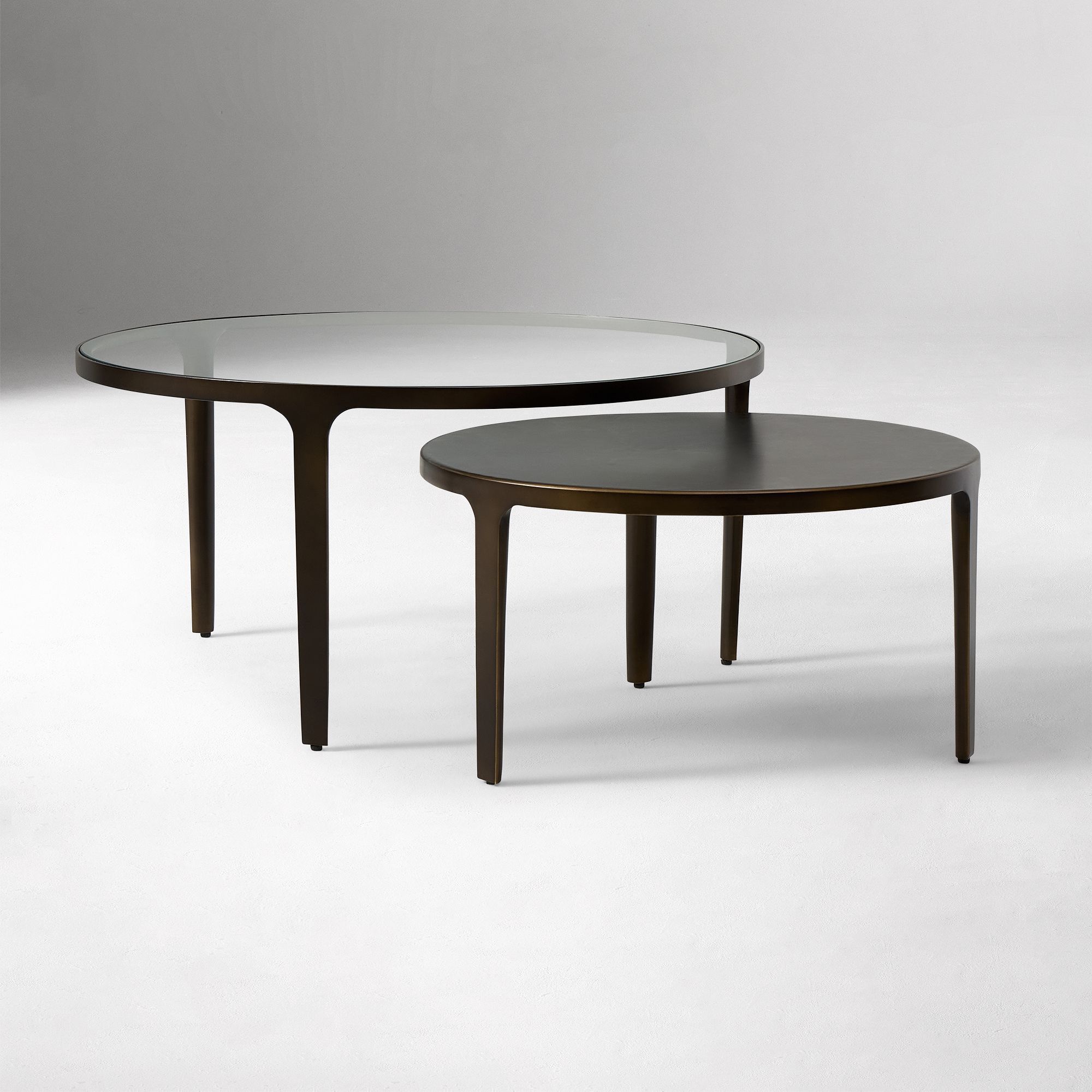 Elwell Glass & Metal Nesting Coffee Tables (24"–32") | West Elm (US)