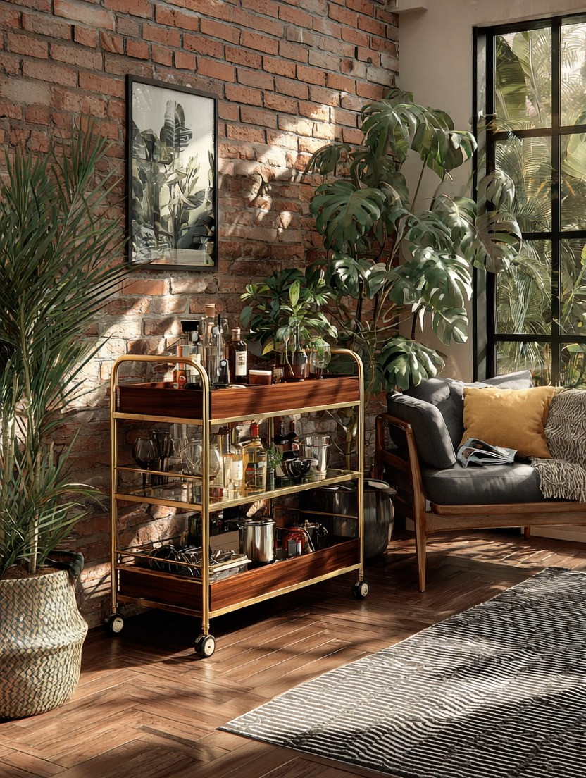 Winding down is essential — and a bar cart makes it effortless.

Create a cozy living room nook where everything you need is within reach. A gold and wood bar cart adds instant elegance while keeping your favorite glasses, bottles, and accessories beautifully organized.

At the end of the day, sit back, pour yourself a drink, and relax in style. It’s not just functional — it’s a statement piece that elevates your living room décor.

Sophisticated. Warm. Inviting.
#BarCartStyle #ElegantLiving #LivingRoomDecor #GoldAccents #HomeBar #InteriorInspo #RusticGlam #ModernLiving #HomeStyling #LoftLiving 

 #LTKHome