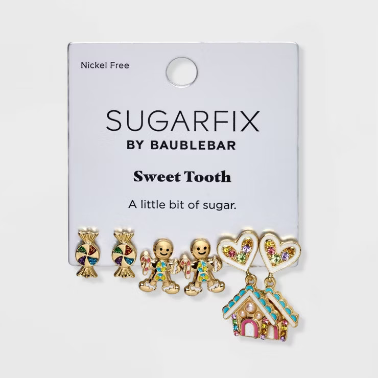 SUGARFIX by BaubleBar 'Sweet Tooth' Earring Set 3pc | Target
