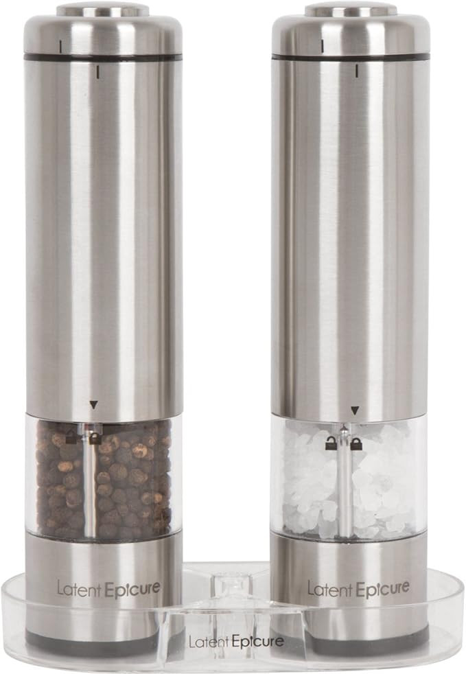 Latent Epicure Battery Operated Salt and Pepper Grinder Set (Pack of 2 Mills) - Complimentary Mil... | Amazon (US)