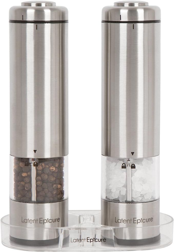Latent Epicure Battery Operated Salt and Pepper Grinder Set (Pack of 2 Mills) - Complimentary Mil... | Amazon (US)
