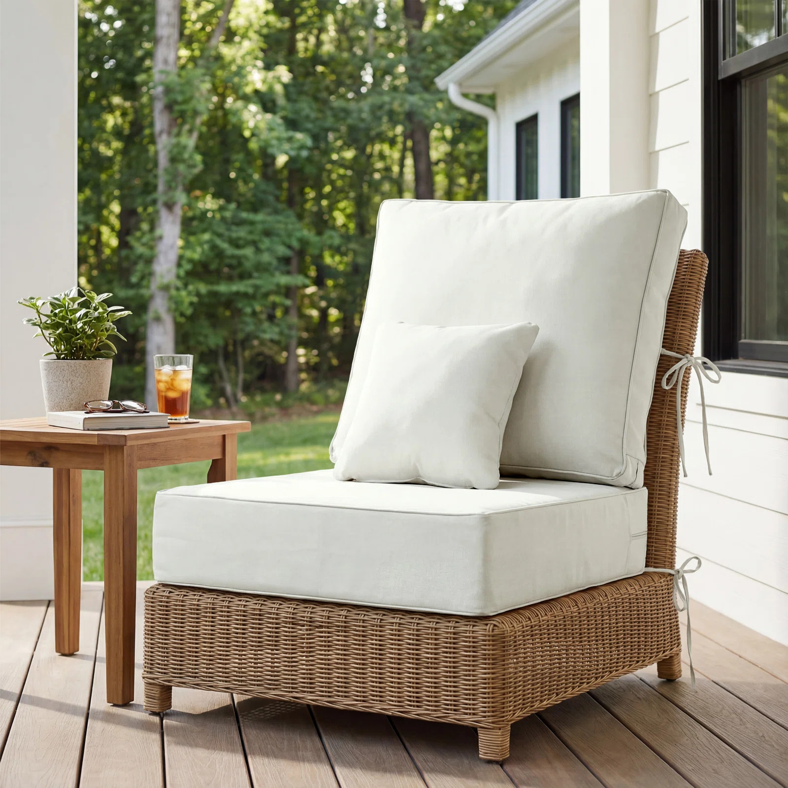 Latitude Run® Outdoor Chair Cushions 24 x 24  x 6  Inch, Outdoor Replacement Cushion, Back & Sea... | Wayfair North America
