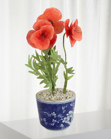 Charlotte Moss for Tommy Mitchell Poppy August Birth Flower in Ceramic Pot | Bergdorf Goodman