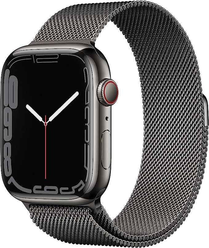 Apple Watch Series 7 [GPS + Cellular 45mm] Smart watch w/ Graphite Stainless Steel Case with Grap... | Amazon (US)