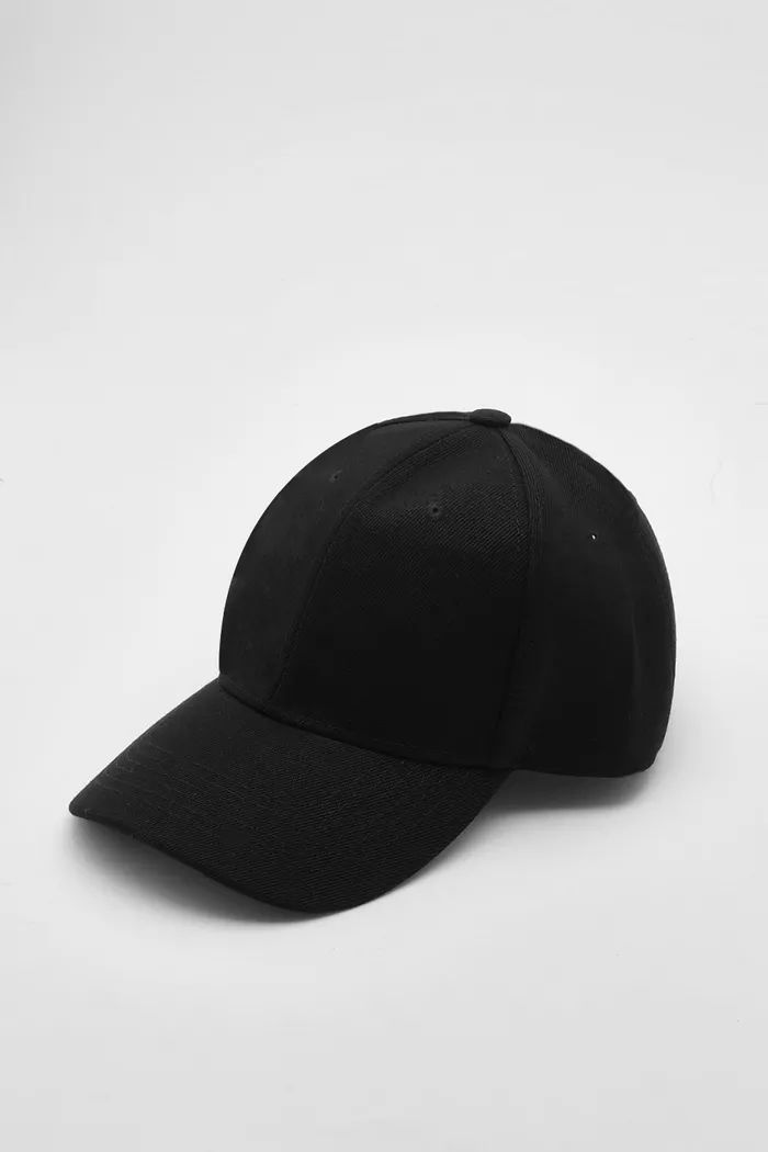 Black Plain Baseball Cap | boohoo (US & Canada)