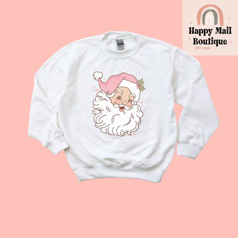 Toddler Sweatshirt, Trendy Christmas sweater, Santa Sweater, Girls Christmas Shirt, Toddler Girl ... | Etsy (US)