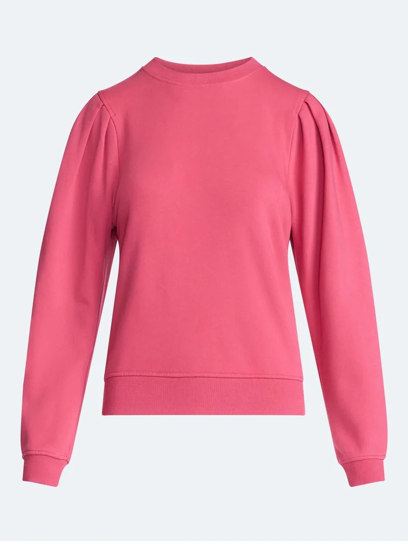 Scoop Women\u2019s and Women's Plus Pleat Shoulder Sweatshirt, Sizes XS-4X | Walmart (US)