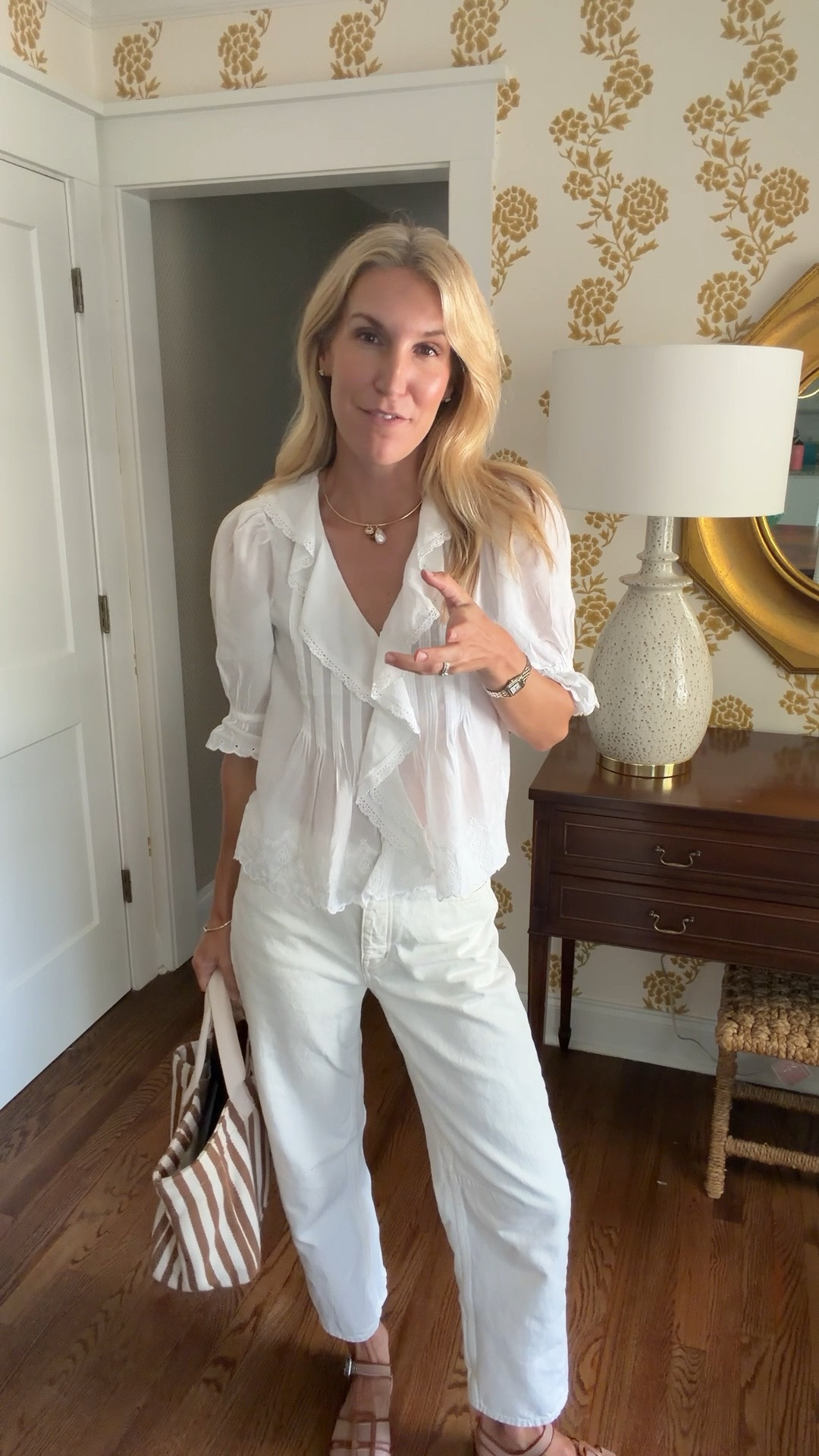 All white outfit — xs in top and pants and shoes run TTS

Freda Salvador code ASHLEYG10 saves you 10% sitewide!

#LTKTall #LTKSeasonal