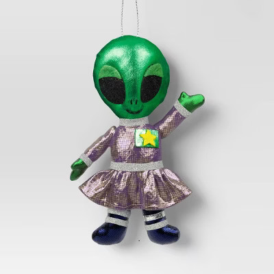 5.25" Christmas Fabric Metallic Alien Ornament - Wondershop™ | Target