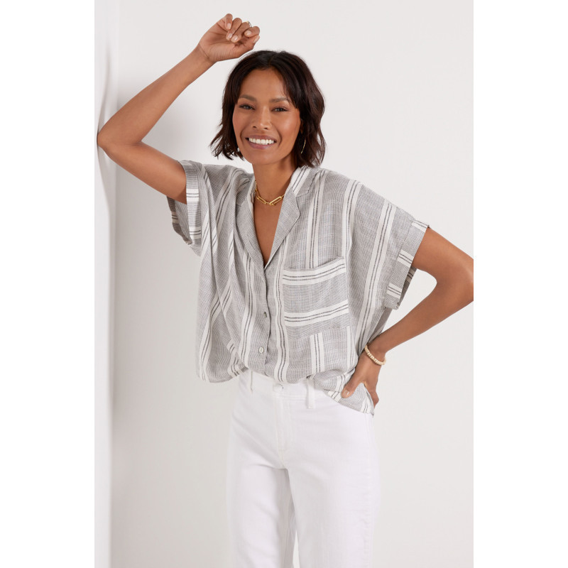 Ally Multi Stripe Resort Shirt | Evereve