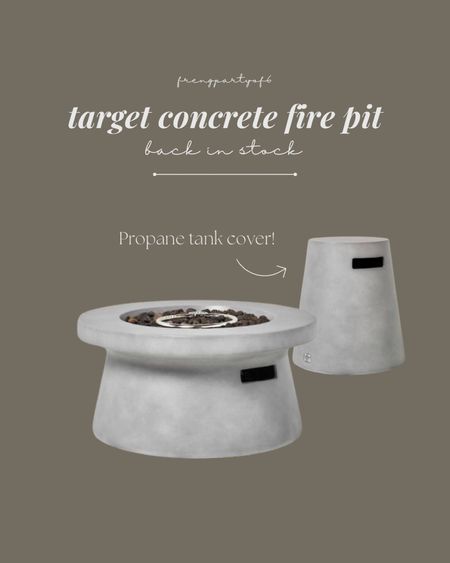 Concrete fire pit back in stock at target! Optional propane tank cover too!

#LTKSeasonal #LTKHome