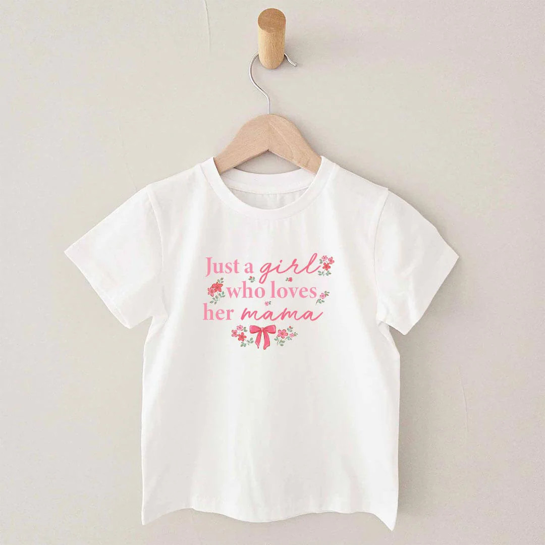 A Girl Who Loves Her Mama Kids Graphic Tee | White | Caden Lane
