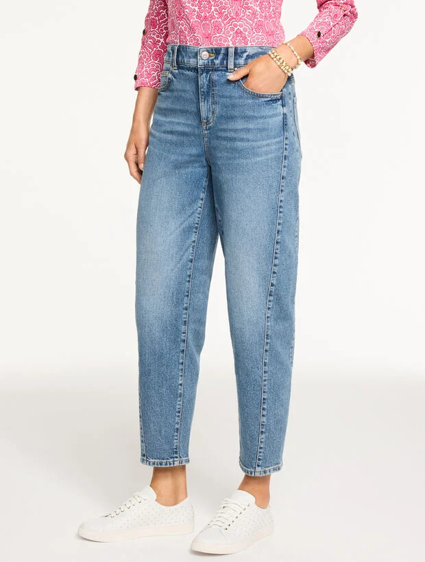 Relaxed Tapered Barrel Leg Jeans - Emerson Wash | Talbots