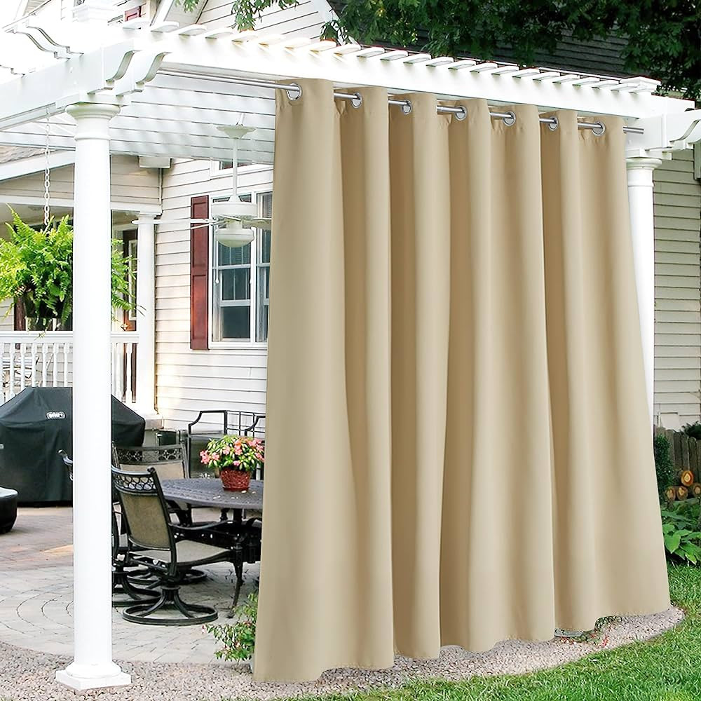 RYB HOME Extra Wide Outdoor Curtains for Patio Waterproof Windproof Blackout Curtains for Porch P... | Amazon (US)