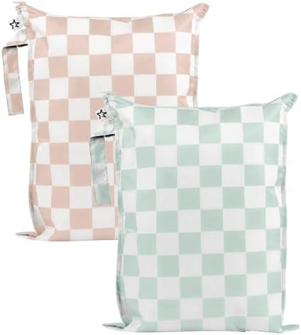 Tiny Twinkle Mess Proof Wet Bags | 2-Pack Reusable Waterproof Wet Bags for Swimsuits | Baby Cloth... | Amazon (US)