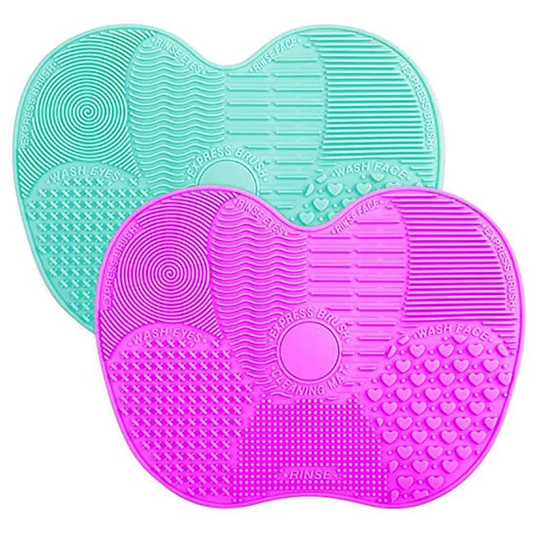 2PCS Silicone Gel Makeup Brush Cleaning Mat, Portable Foundation Make Up Brush Cleaner Pad with S... | Amazon (US)
