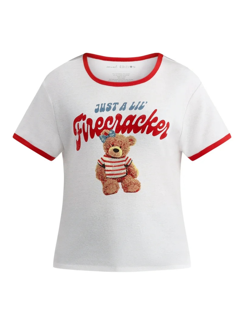 Cactus and Pearl Women's Lil Firecracker Graphic Tee with Short Sleeves, Sizes XXS-XXL - Walmart.... | Walmart (US)