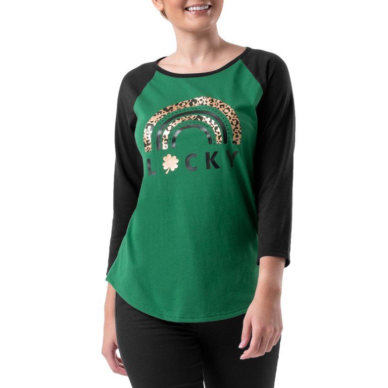 Way to Celebrate Women's St. Patrick's Day Raglan Sleeve Baseball Tee | Walmart (US)