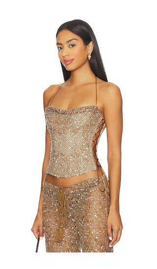 Draped Lace Up Corset Top | Revolve Clothing (Global)