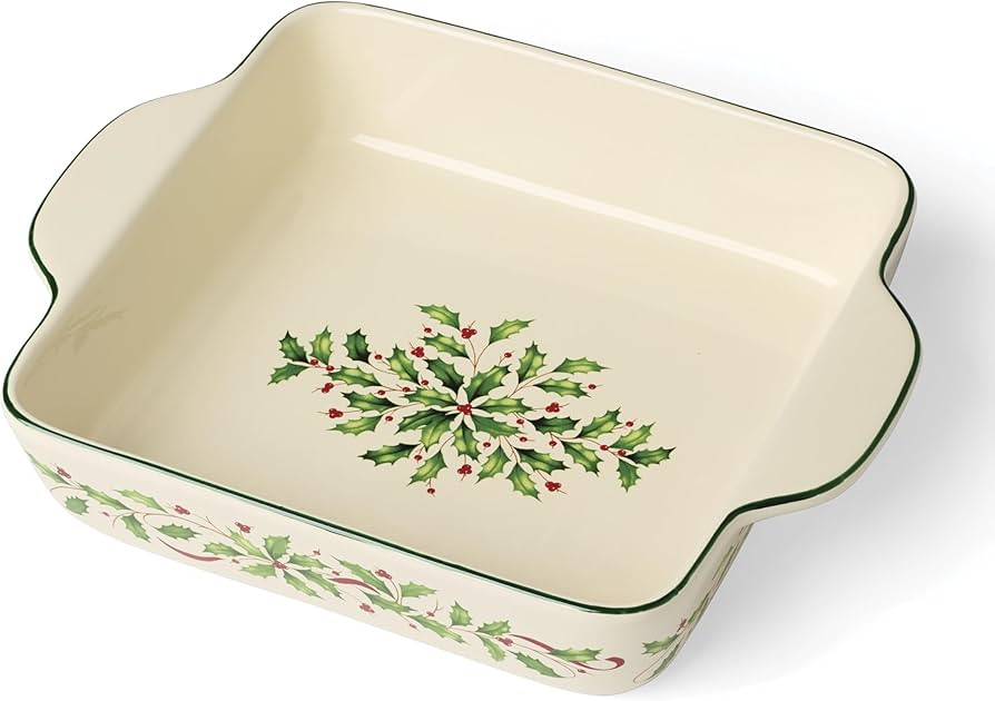 Lenox 898091 Holiday Square Baking Dish, Christmas, Festive Kitchen Decor | Amazon (US)