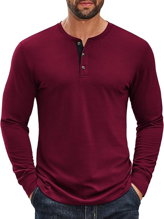 COOFANDY Men's Long Sleeve Henley Shirts Cotton T-Shirts Casual Pullover Shirt Soft Stretch Basic... | Amazon (US)