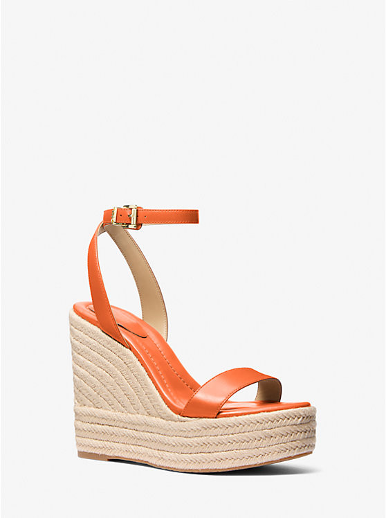 Leighton Leather Wedge Sandal | Michael Kors US