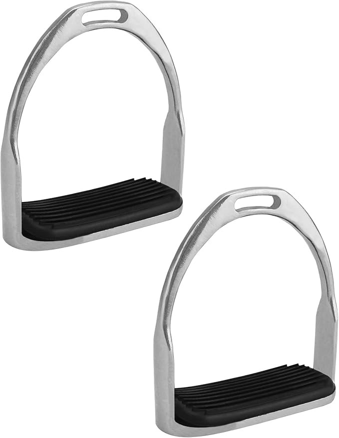 QWORK Horse Riding Stirrups, Hose Saddle, Safety Stirrup, Stainless Steel English Riding Protecti... | Amazon (US)